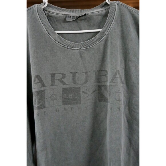 Vintage Comfort Authentic Aruba Sweatshirt 2XL Blue Faded Crewneck Coastal Beach - Picture 2 of 7